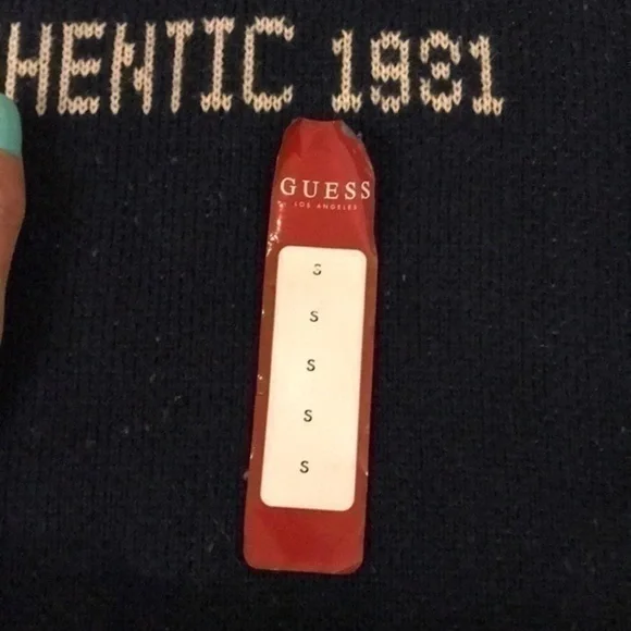 NWT Guess Jeans wool sweater in navy, small - Picture 3 of 6